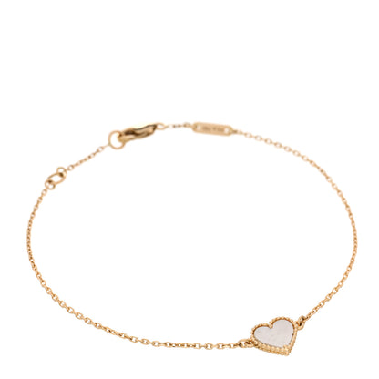 Van Cleef & Arpels 18K Yellow Gold Mother Of Pearl Sweet Alhambra Heart Bracelet 1 of 3