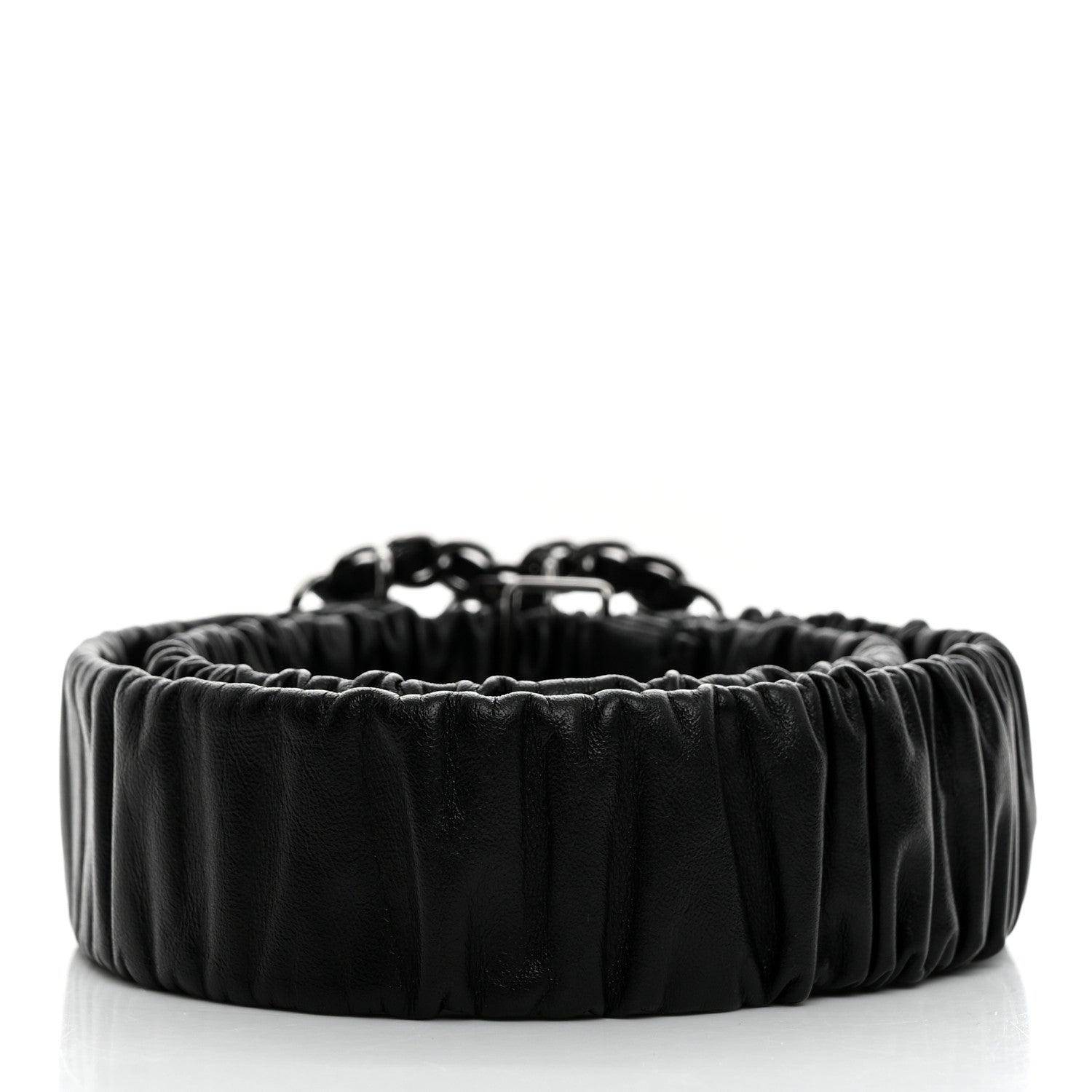 Chanel Lambskin Ruched Chain CC Belt 75 30 Black 2 of 5