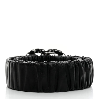 Chanel Lambskin Ruched Chain CC Belt 75 30 Black 2 of 5
