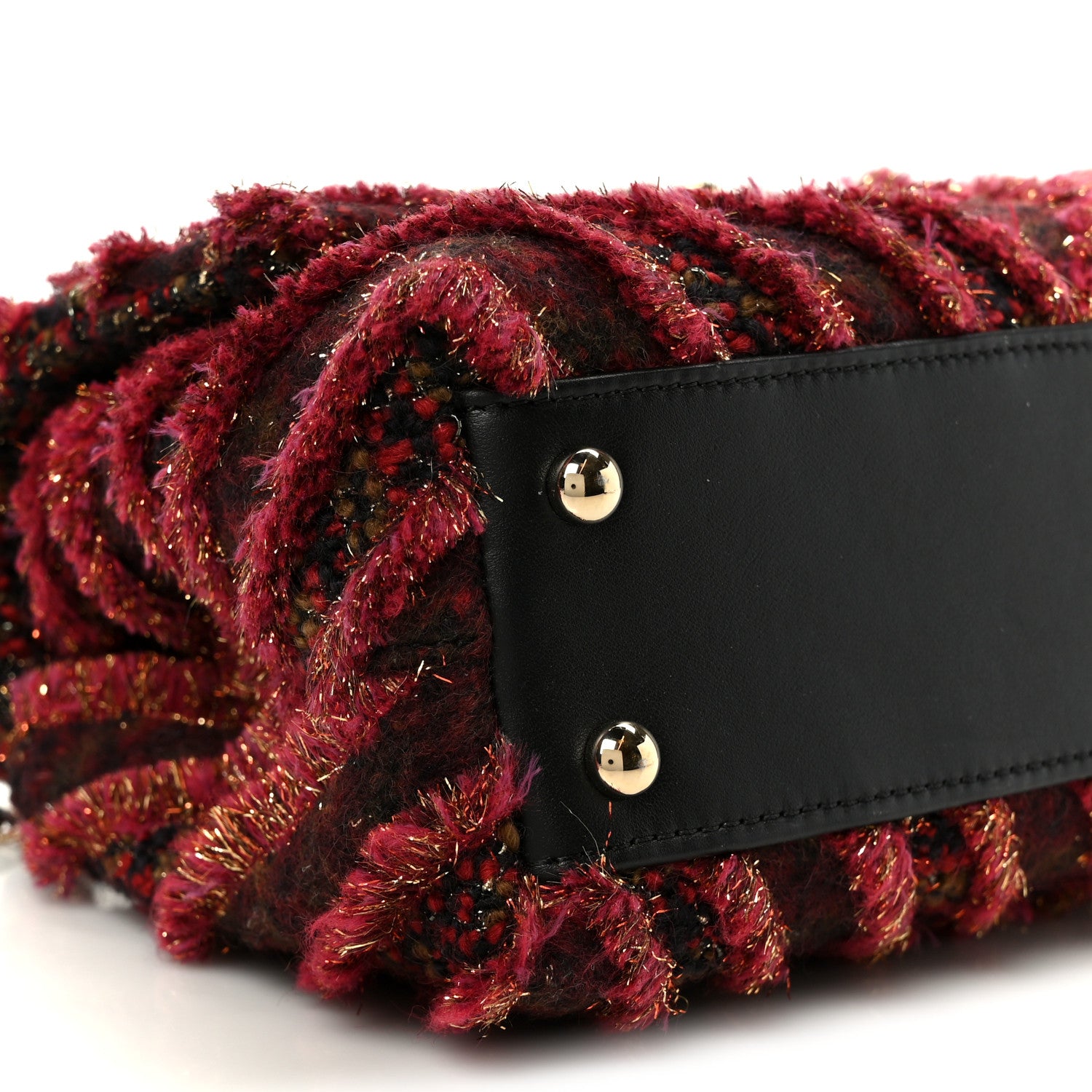 Chanel Tweed Fringe Mini Coco Handle Flap Red Black 10 of 11