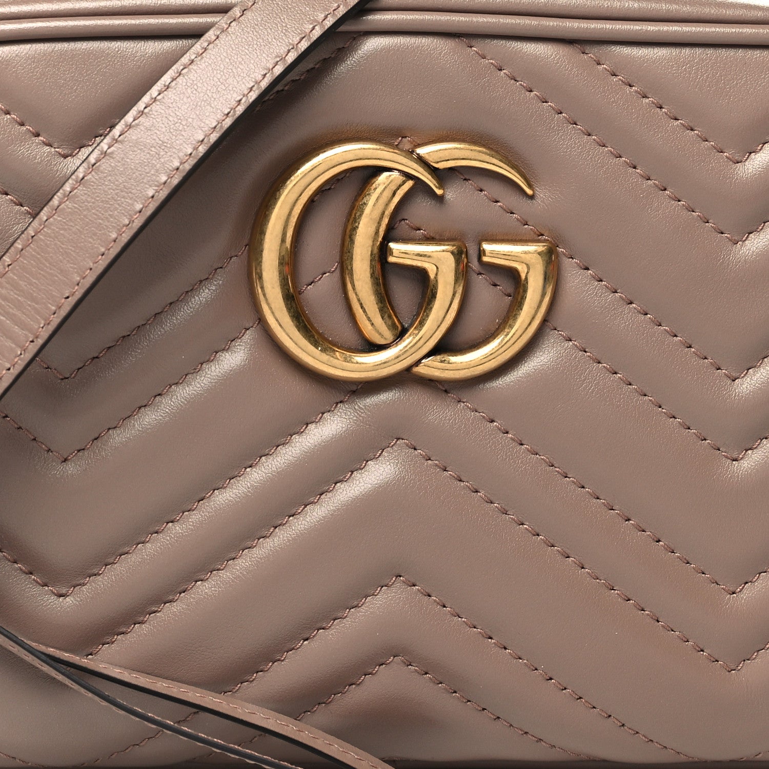 Gucci Calfskin Matelasse Small GG Marmont Chain Shoulder Bag Porcelain Rose 9 of 11
