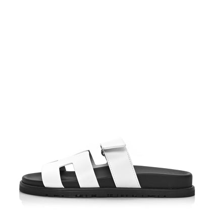 Hermes Calfskin Womens Chypre Sandals 36 White 1 of 9