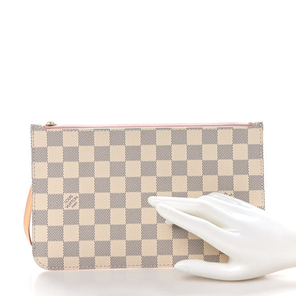 Louis Vuitton Damier Azur Neverfull MM GM Pochette Rose Ballerine 2 of 7
