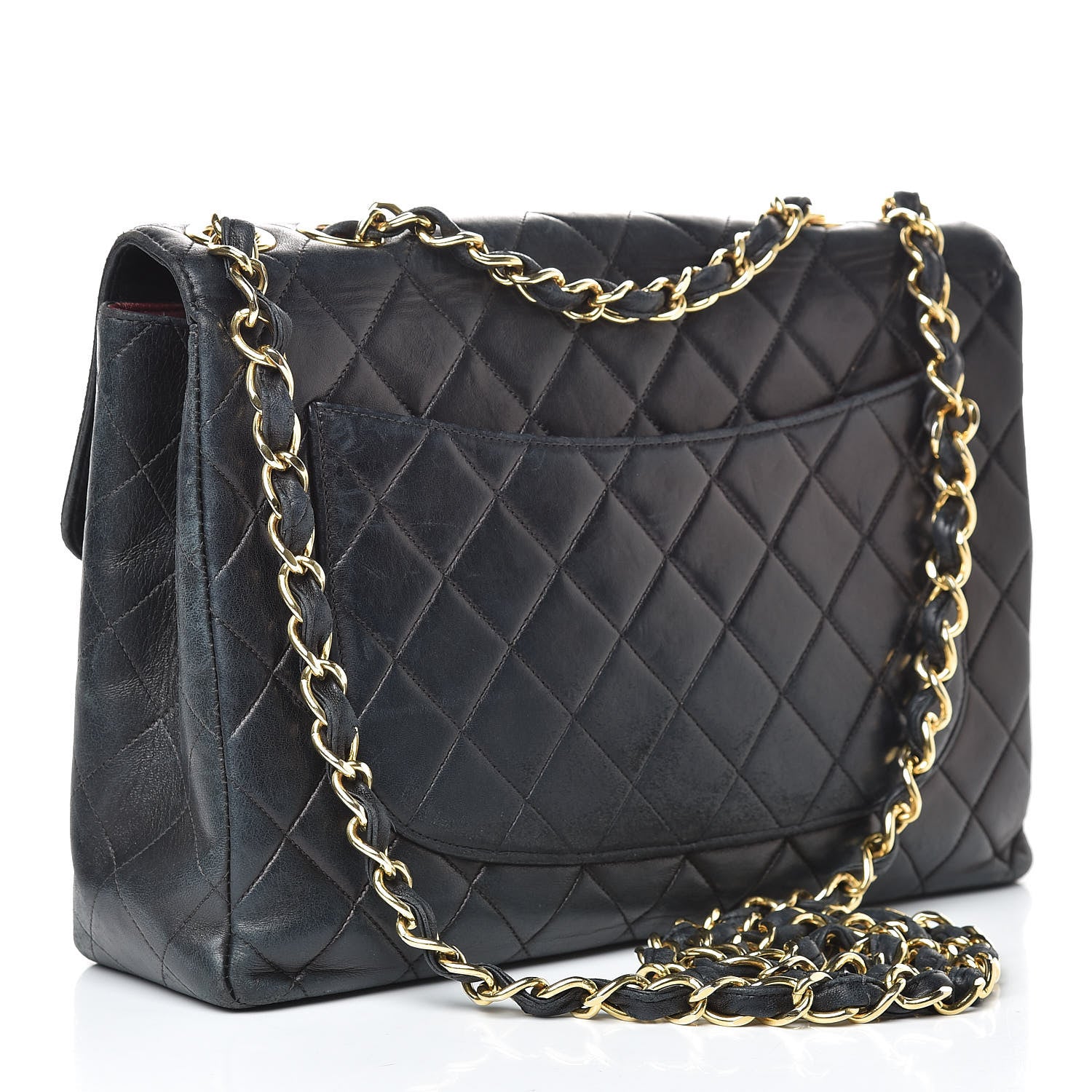Chanel Lambskin Quilted XL Jumbo Single Flap Black 4 of 31