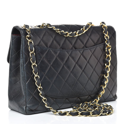 Chanel Lambskin Quilted XL Jumbo Single Flap Black 4 of 31
