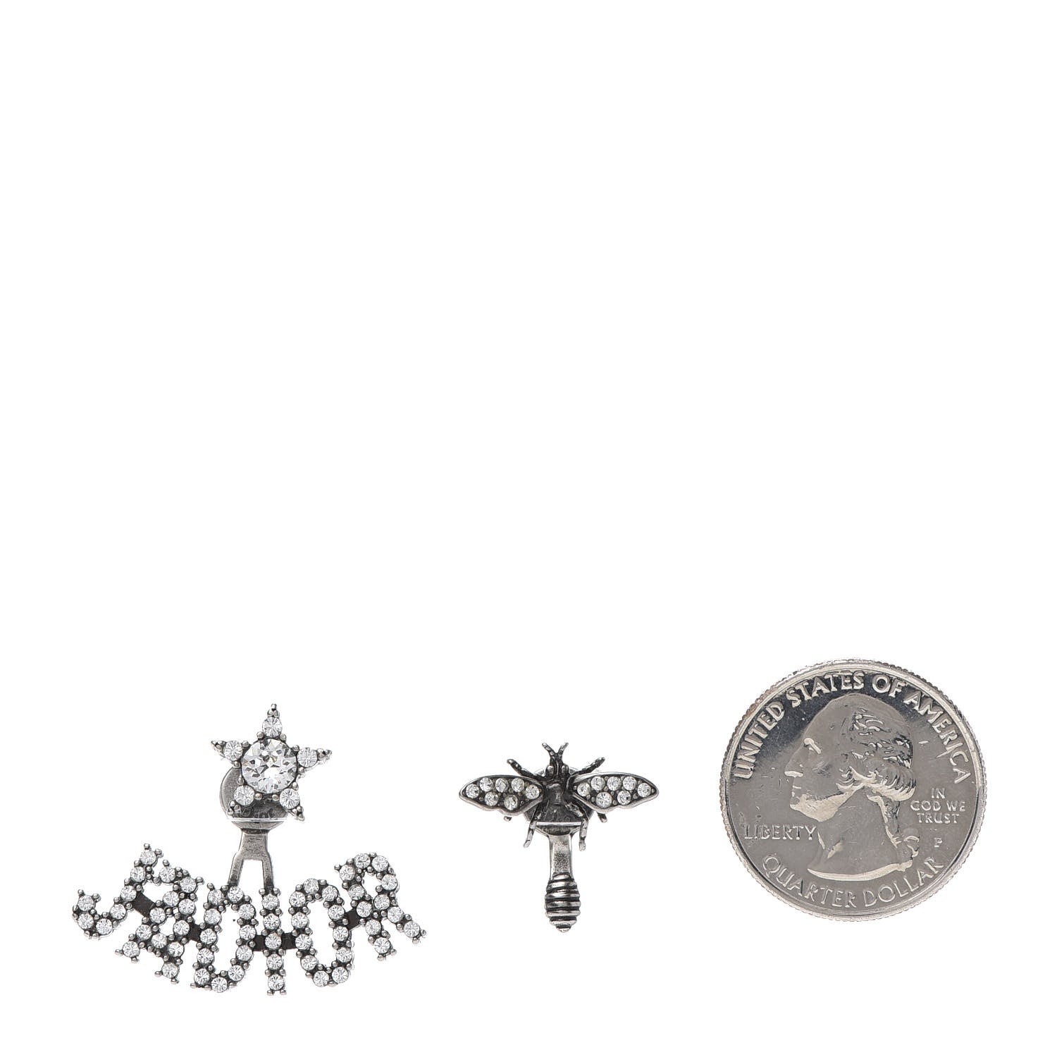 Christian Dior Palladium Crystal J'adior Earrings 2 of 5