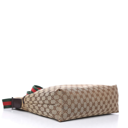 Gucci Monogram Web Medium Flat Messenger Bag Brown 4 of 17
