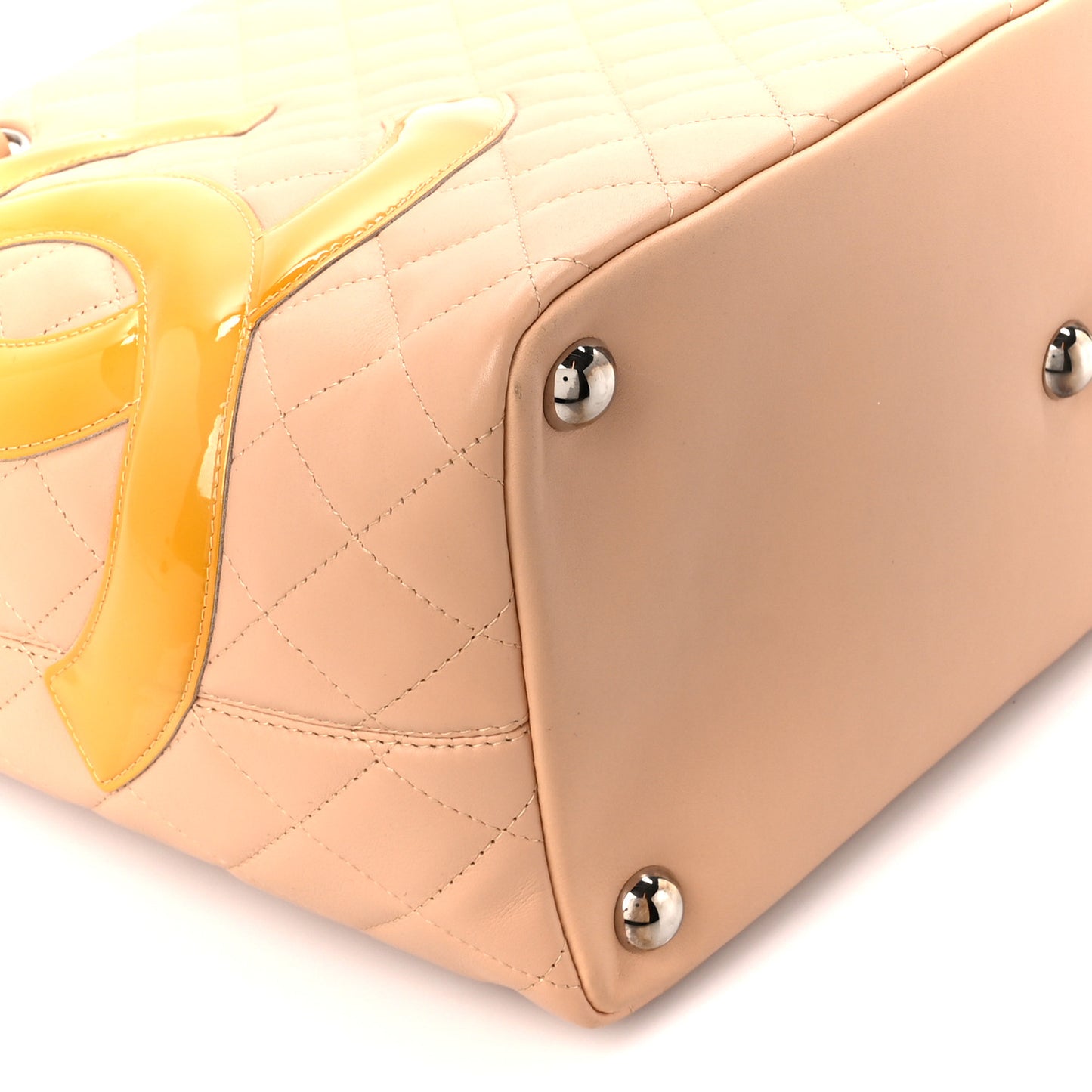 Calfskin Quilted Large Cambon Tote Beige