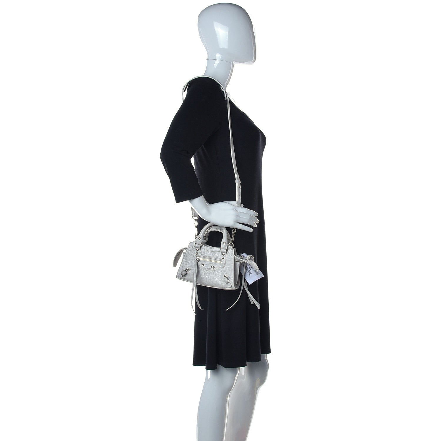 Balenciaga Grained Calfskin Neo Classic Silver Hardware Mini City Chalky White 2 of 10
