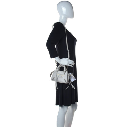 Balenciaga Grained Calfskin Neo Classic Silver Hardware Mini City Chalky White 2 of 10
