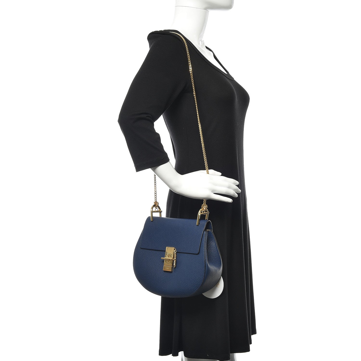 Chloe Grained Lambskin Drew Shoulder Bag Royal Navy 2 of 10