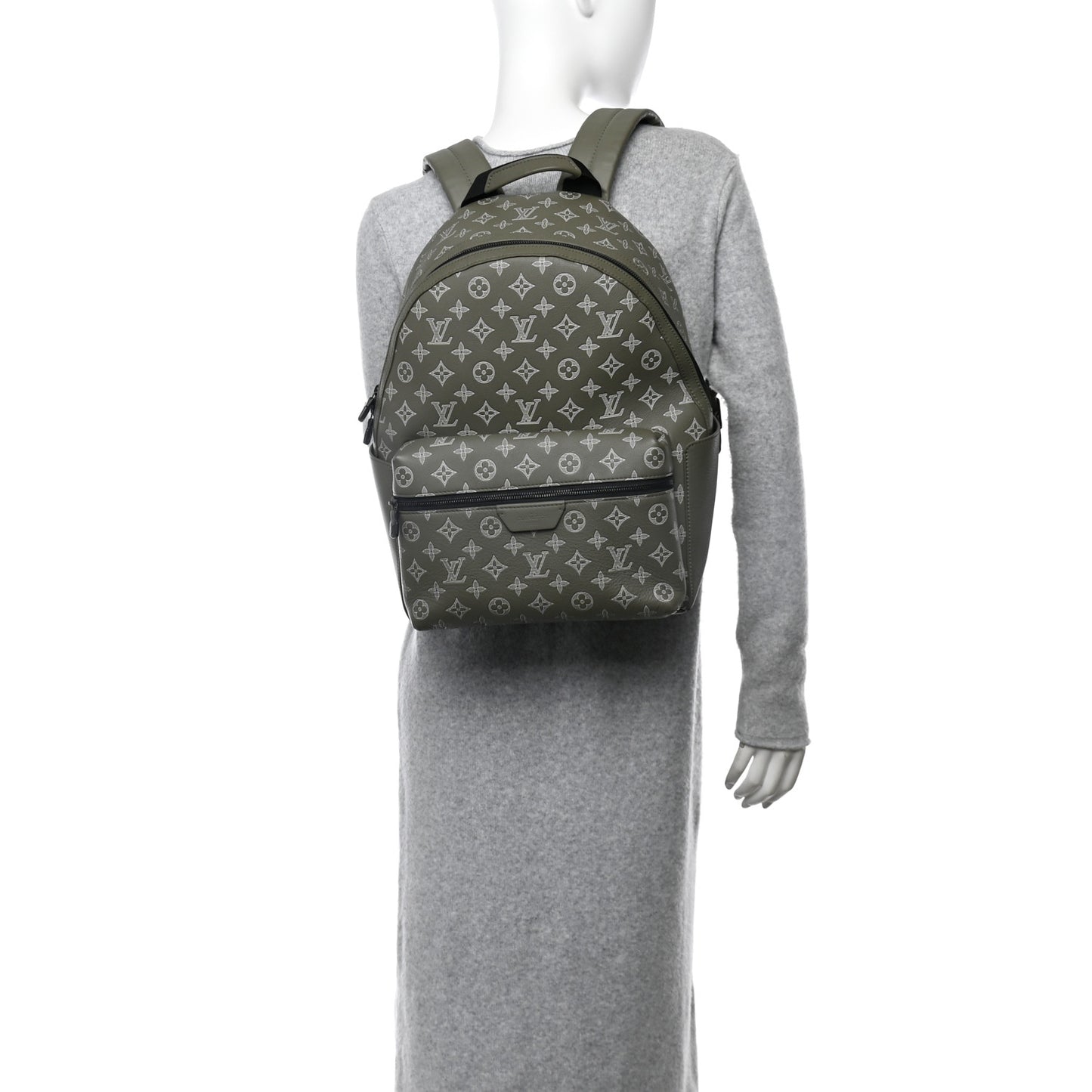 Calfskin Monogram Shadow Discovery Backpack PM Olive Green