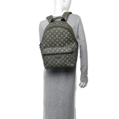 Louis Vuitton Calfskin Monogram Shadow Discovery Backpack PM Olive Green 2 of 10