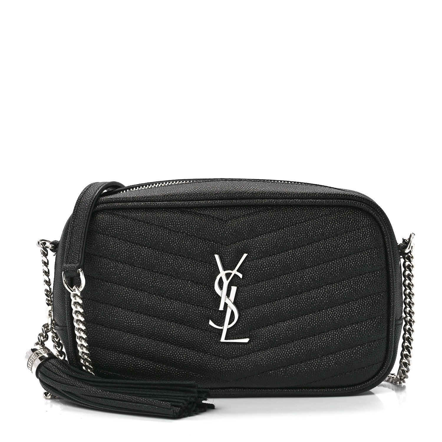 Saint Laurent Grain De Poudre Matelasse Monogram Mini Lou Camera Bag Black 1 of 12