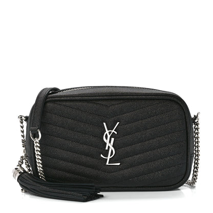 Saint Laurent Grain De Poudre Matelasse Monogram Mini Lou Camera Bag Black 1 of 12