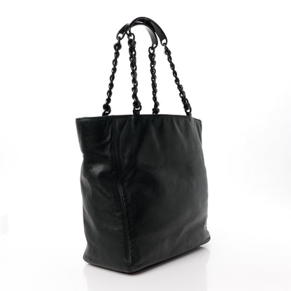 Chanel Lambskin Chain Small CC Tote Black 3 of 11
