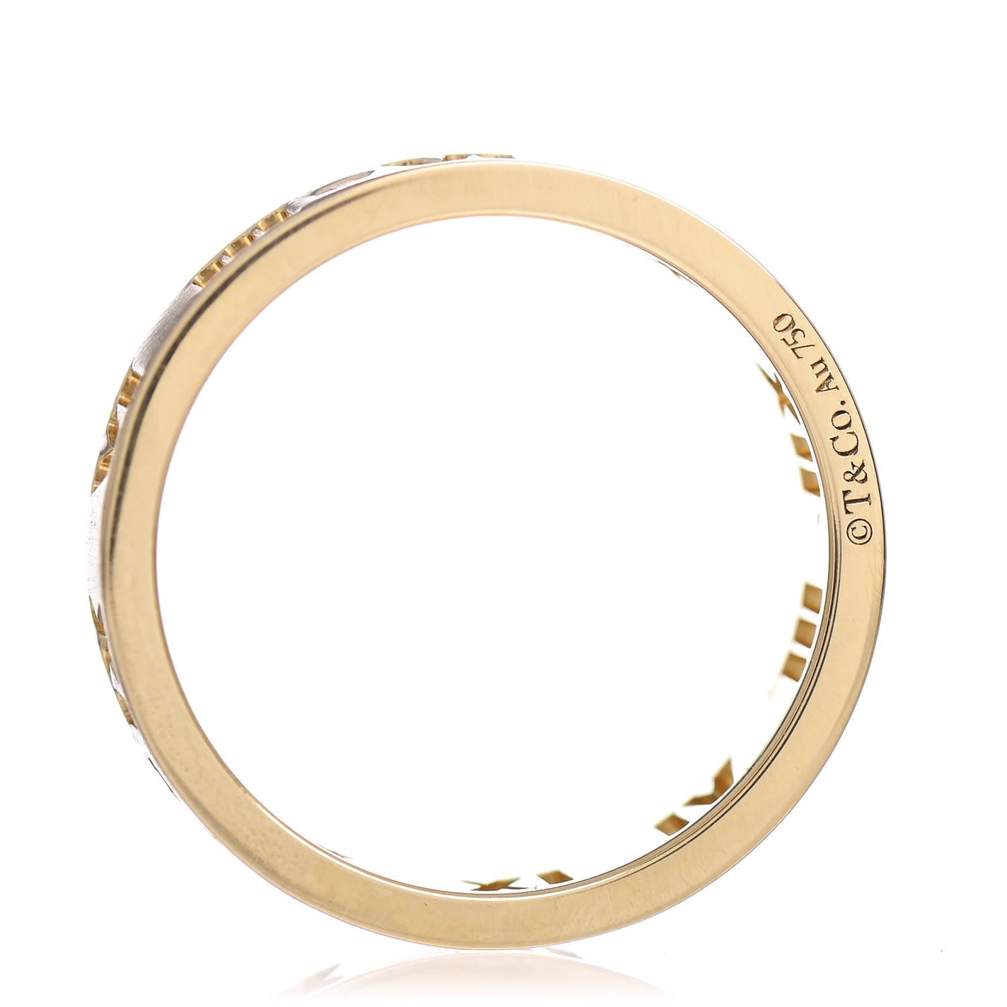 18K Yellow Gold Diamond Wide Atlas Pierced Ring 56 7.5