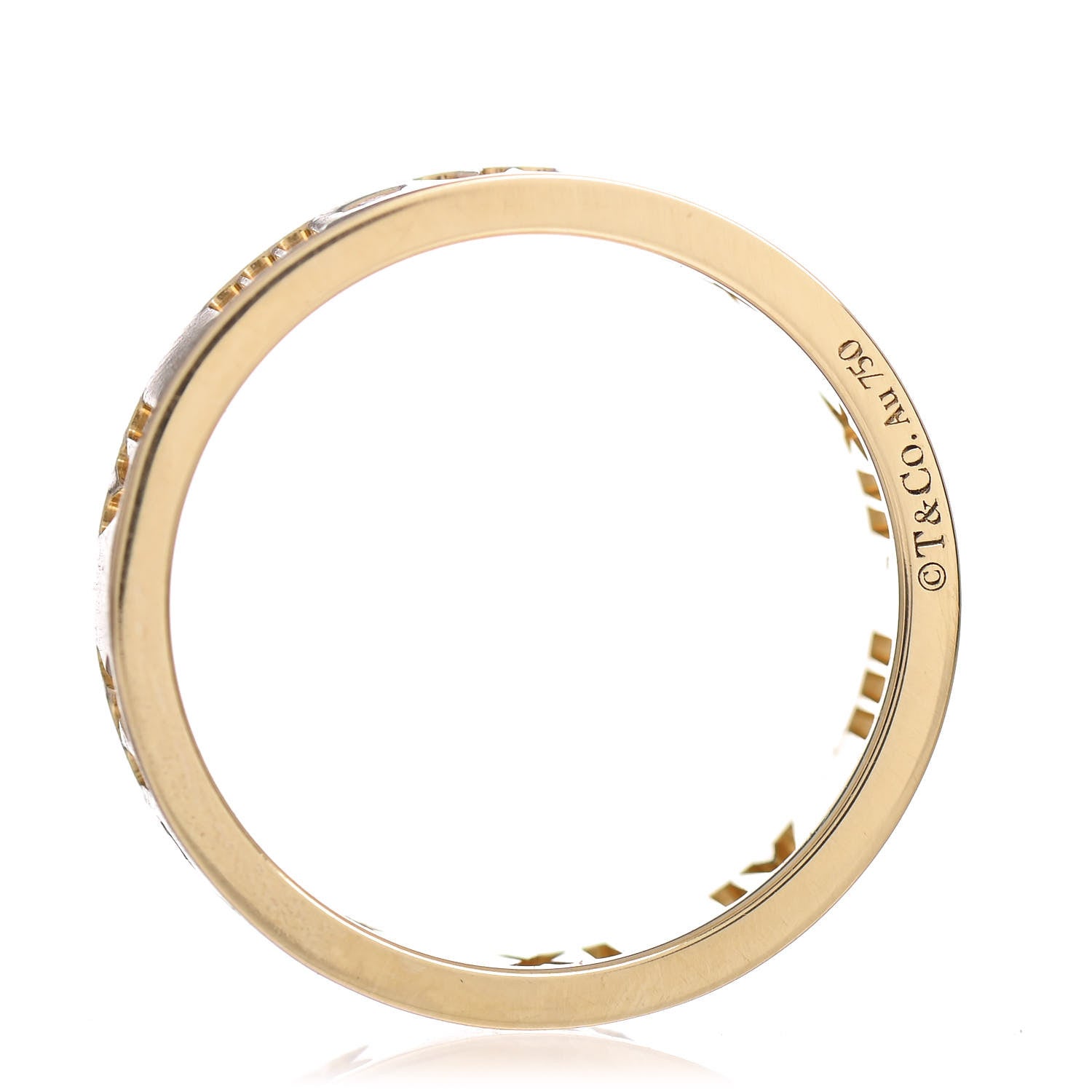 Tiffany 18K Yellow Gold Diamond Wide Atlas Pierced Ring 56 7.5 4 of 4