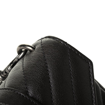 Saint Laurent Sheepskin Matelasse Chevron Monogram Mini College Bag Dark Anthracite 5 of 6