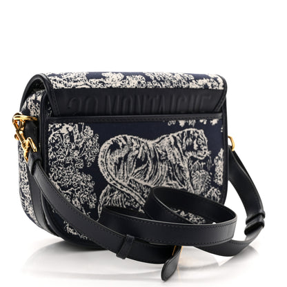 Christian Dior Canvas Toile de Jouy Reverse Embroidered Medium Bobby Flap Blue 3 of 9