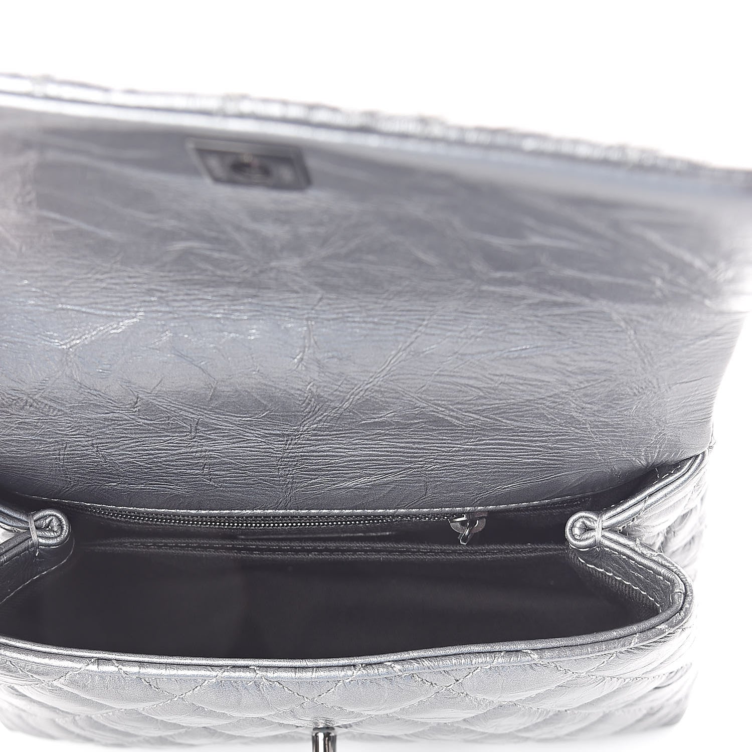 Chanel Metallic Aged Calfskin Quilted Mini Coco Handle Flap Charcoal 5 of 9