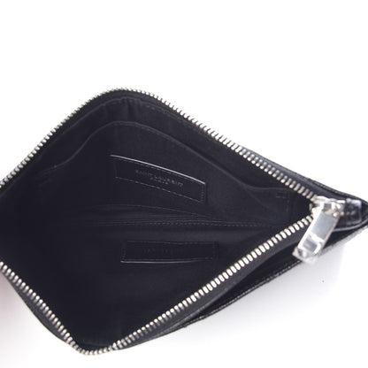 Saint Laurent Grain De Poudre Chevron Monogram Bill Pouch Black 5 of 8
