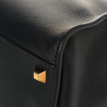 Fendi Vitello Seta Gold Studded Medium Peekaboo Iconic Satchel Black 8 of 12