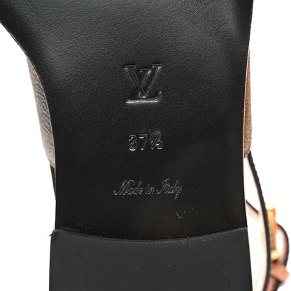 Louis Vuitton Calfskin Damier Ebene Passenger Flat Sandals 37.5 Venus Pink 6 of 11