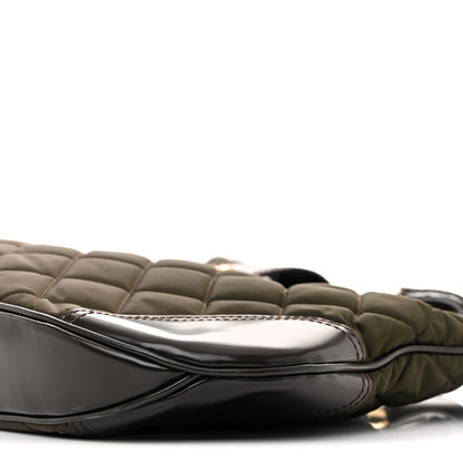 Burberry Nylon Glazed Calfskin Quilted Brook Hobo Dark Brown 11 of 11