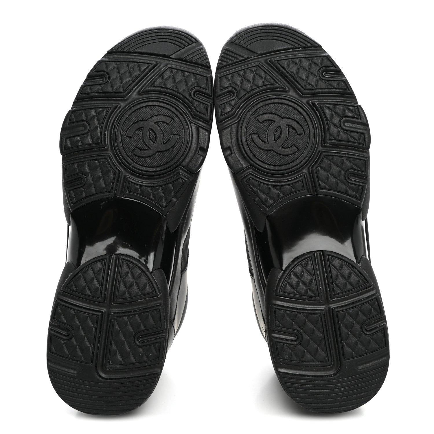 Chanel Calfskin Lambskin CC Uniform Sneakers Black 42 Black 6 of 9