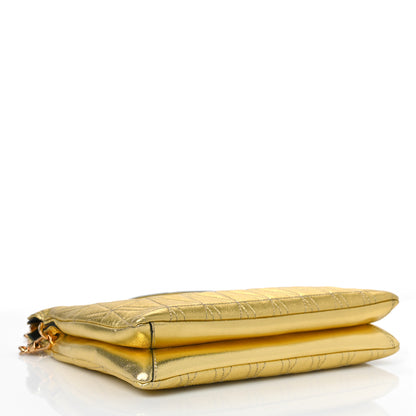 Versace Metallic Lambskin Quilted Virtus Crossbody Bag Gold 4 of 9