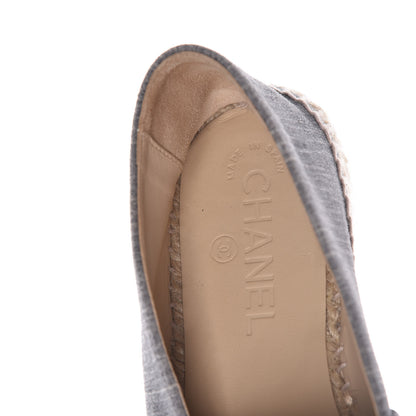 Chanel Striated Suede Espadrilles 37 Dark Grey 6 of 11