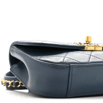 Chanel Lambskin Quilted Chain Infinity Waist Belt Bag Blue 9 of 11