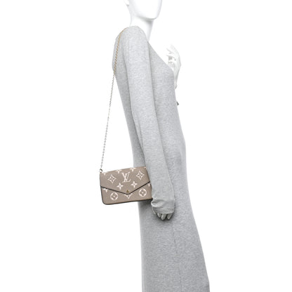Louis Vuitton Empreinte Monogram Giant Felicie Pochette Tourterelle Creme 2 of 10
