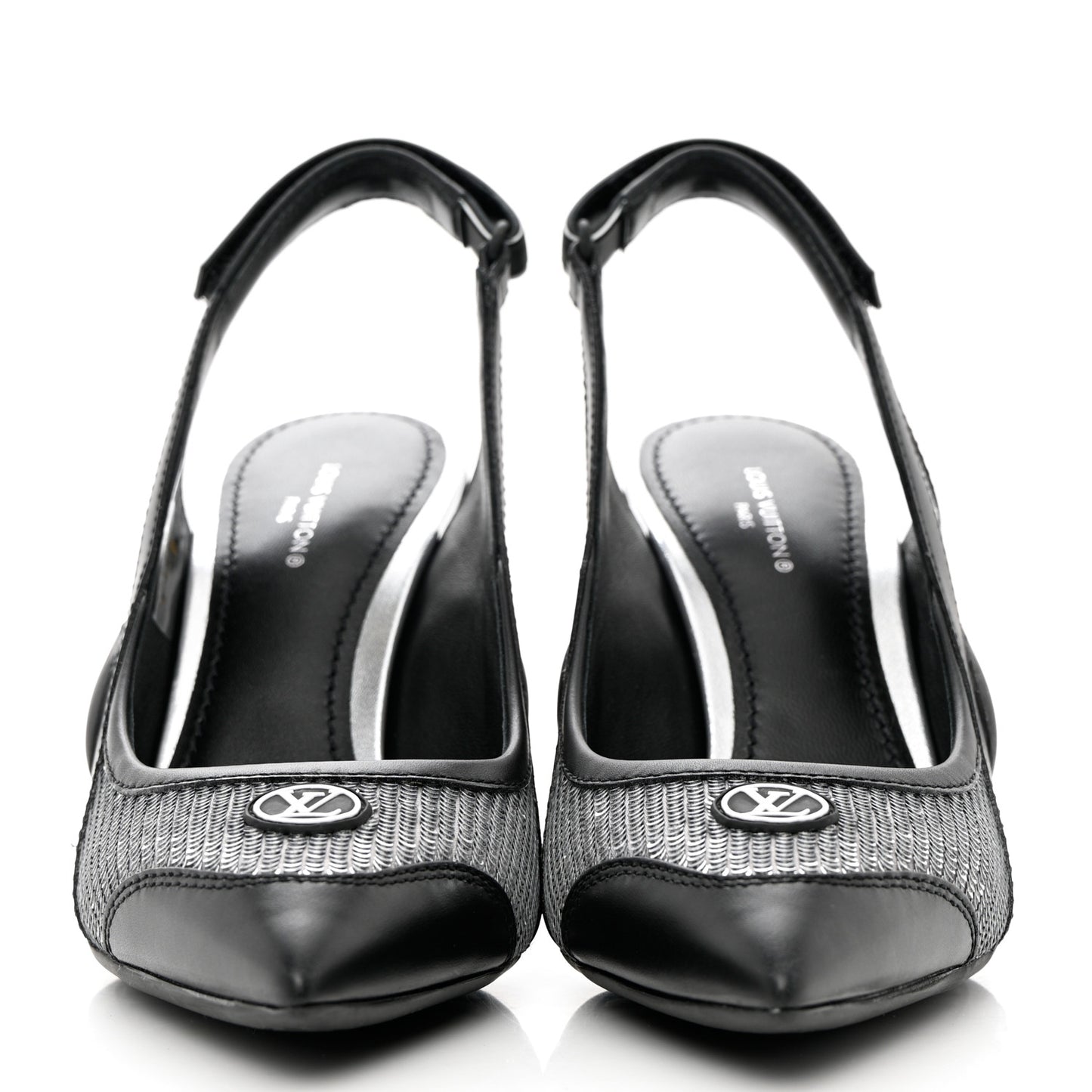 Calfskin Sequin Archlight Slingback Pumps 37 Black