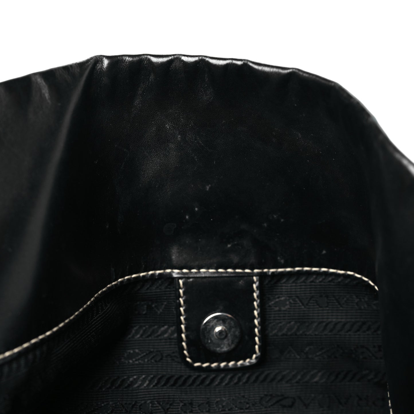Tessuto Nylon Calfskin Hobo Black