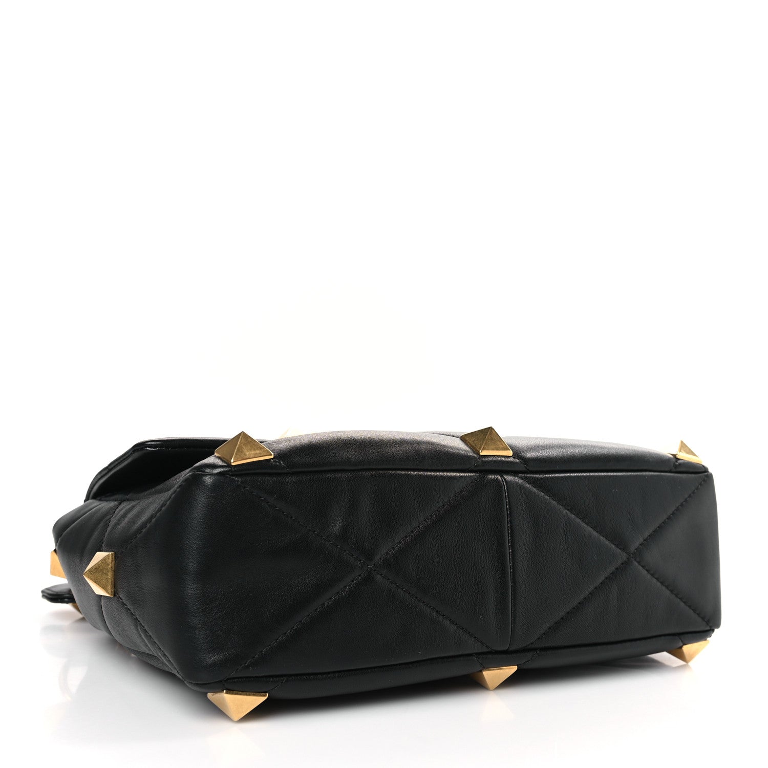 Valentino Garavani Nappa Large Roman Stud Shoulder Bag Black 4 of 8