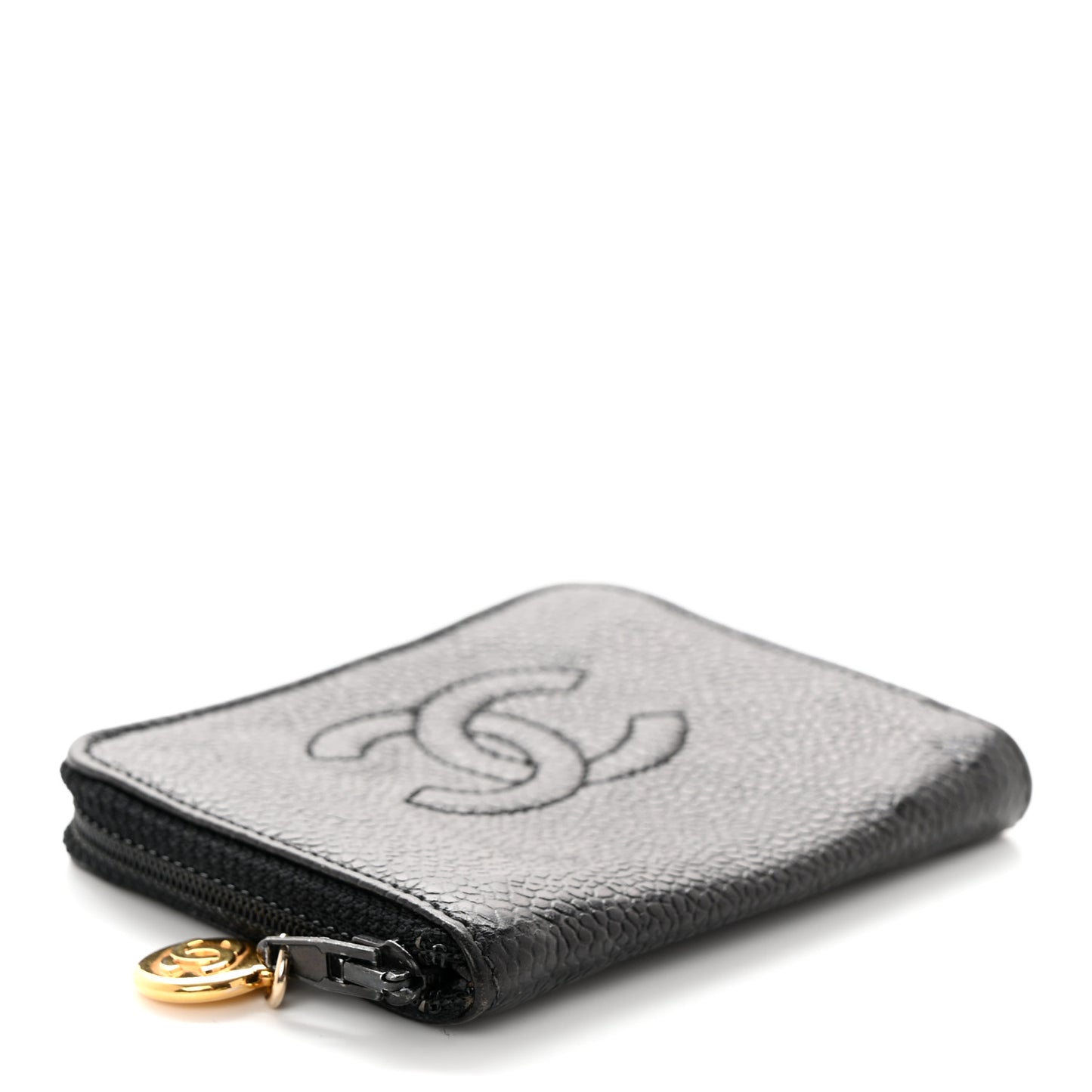 Caviar Timeless CC Zip Around Coin Purse Black