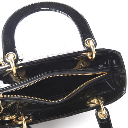Christian Dior Patent Cannage Medium Lady Dior Black 5 of 11
