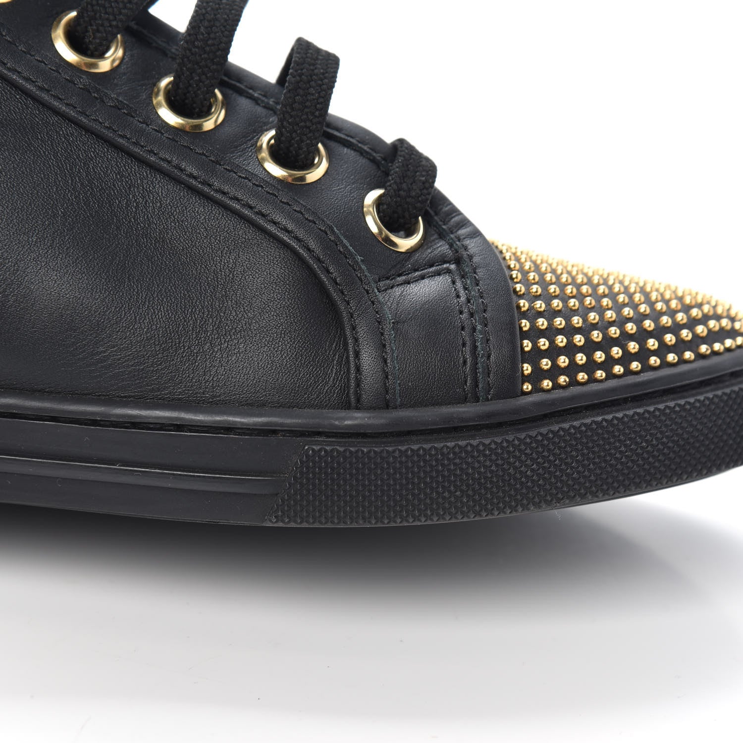 Louis Vuitton Calfskin Studded Punchy High Top Sneakers 36 Black 6 of 9