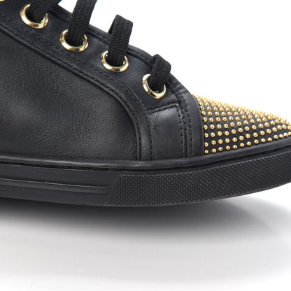 Louis Vuitton Calfskin Studded Punchy High Top Sneakers 36 Black 6 of 9