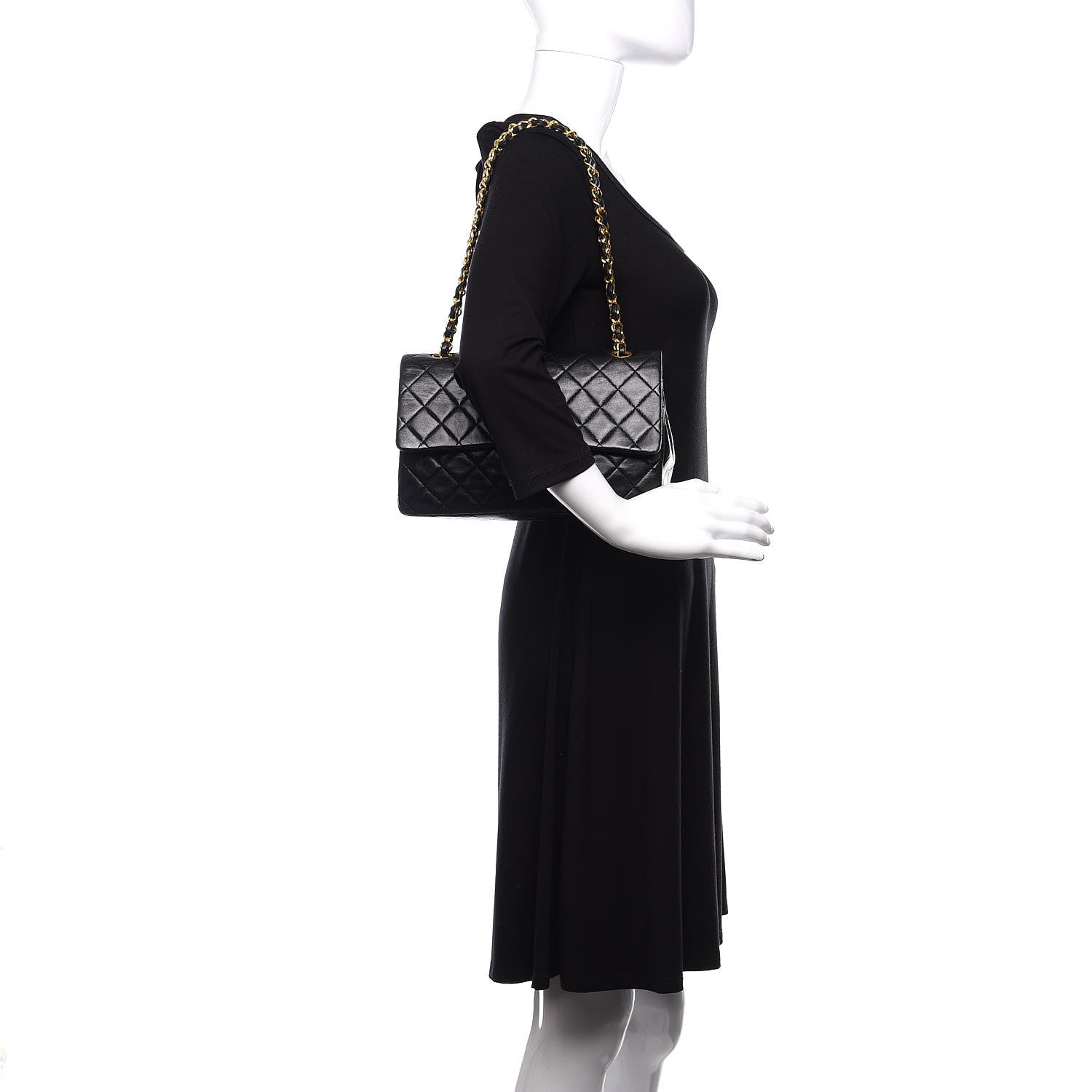Chanel Lambskin Quilted Medium Double Flap Black 2 of 11