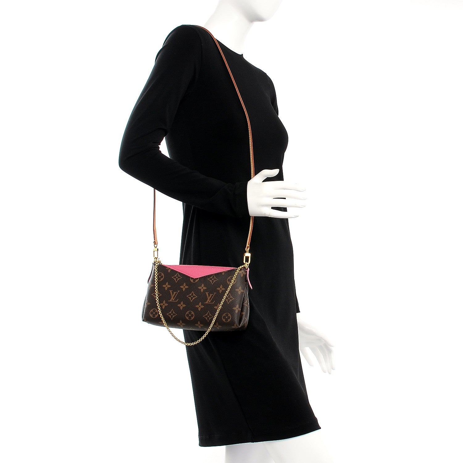 Louis Vuitton Monogram Pallas Clutch Rose Fizzy 2 of 10