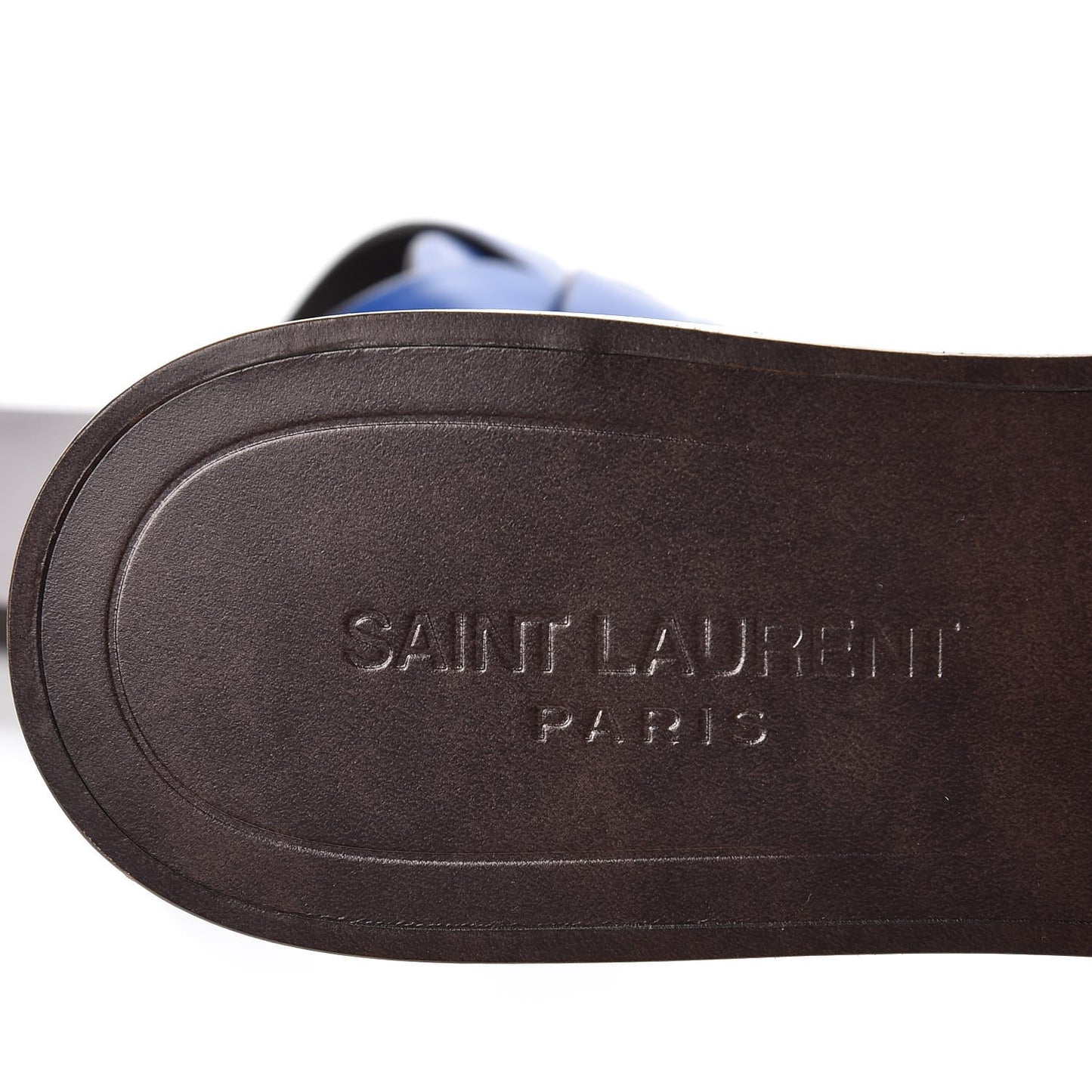 Calfskin Nu Pied 05 Slide Sandal 37 Blue Majorelle