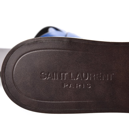 Saint Laurent Calfskin Nu Pied 05 Slide Sandal 37 Blue Majorelle 6 of 9