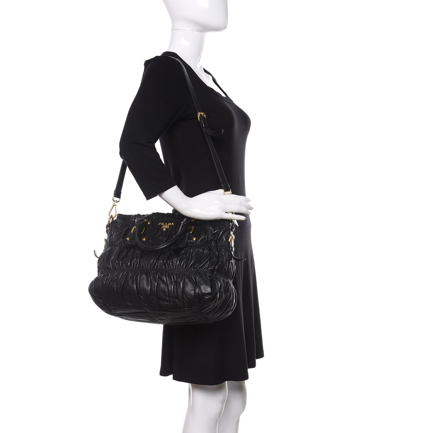 Nappa Gaufre Tote Black