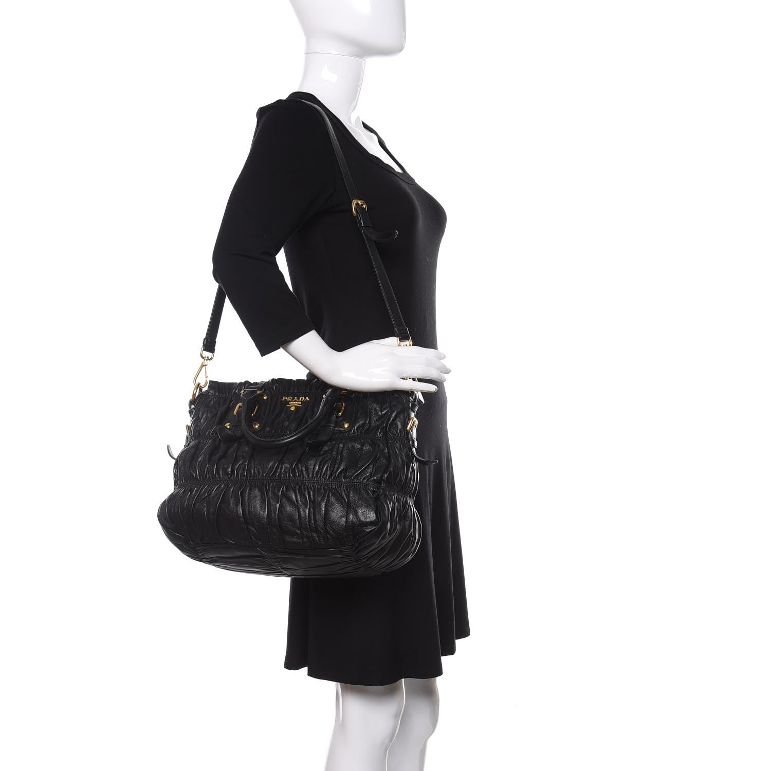 Prada Nappa Gaufre Tote Black 2 of 11