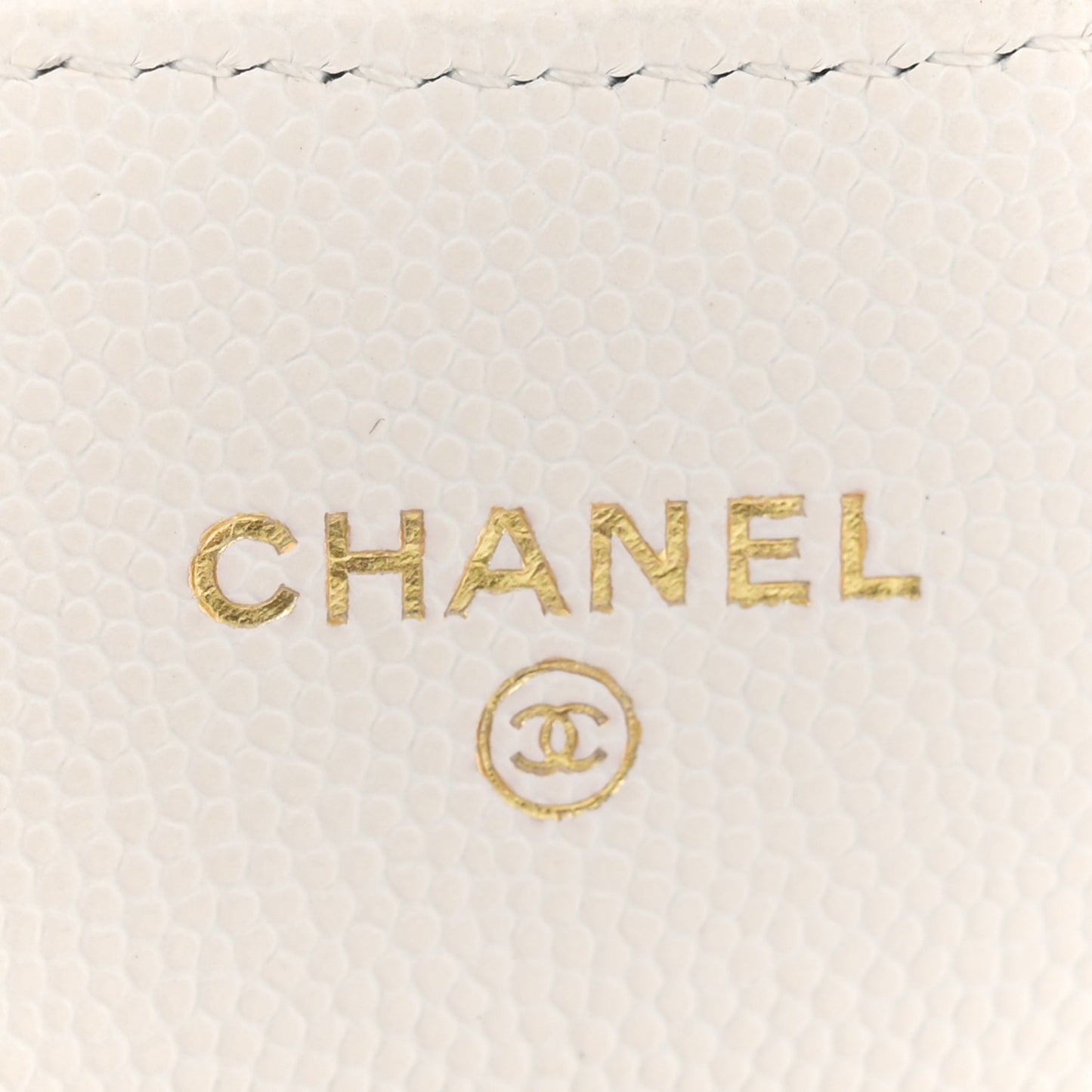 Caviar Quilted Flap Card Holder On Chain White
