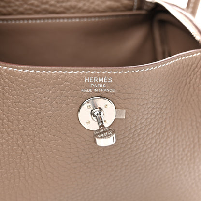 Hermes Taurillon Clemence Mini Lindy 20 Etoupe 6 of 10