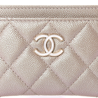 Chanel Iridescent Caviar Quilted Card Holder Beige 9 of 10